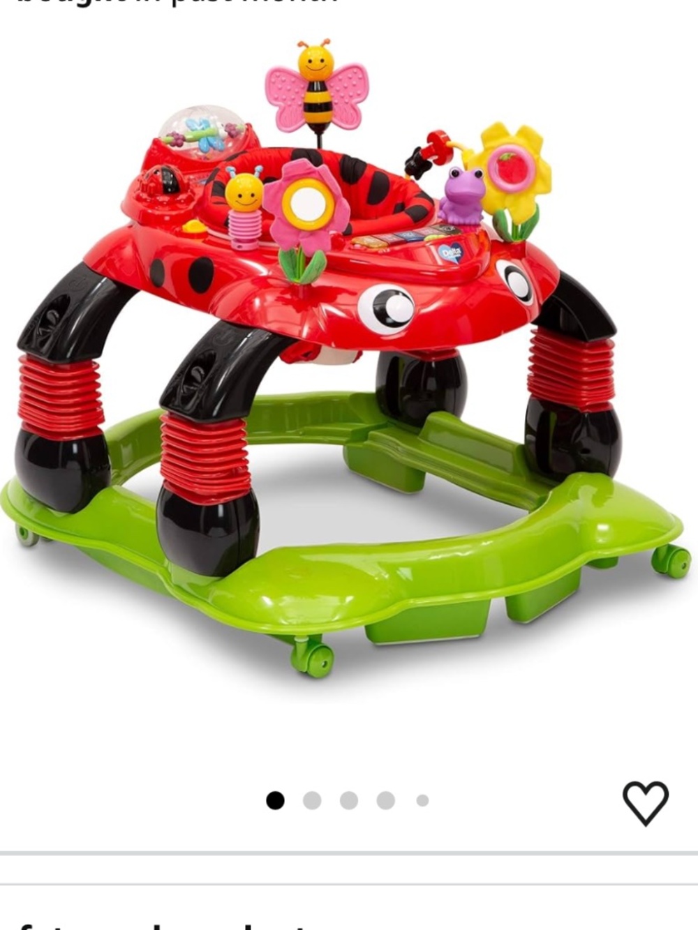Delta Children Lil' Play Station 4-in-1 Activity Walker - Sadie the Ladybug
